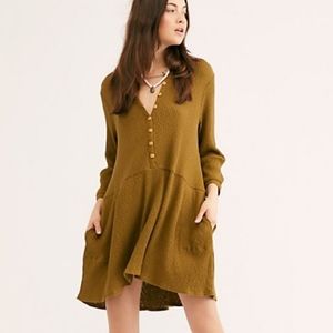 Free People FP Beach blossom button up t-shirt dress